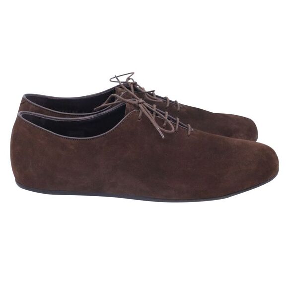 Prada Lace-Up Loafers in Brown Calf Suede - Picture 1 of 8
